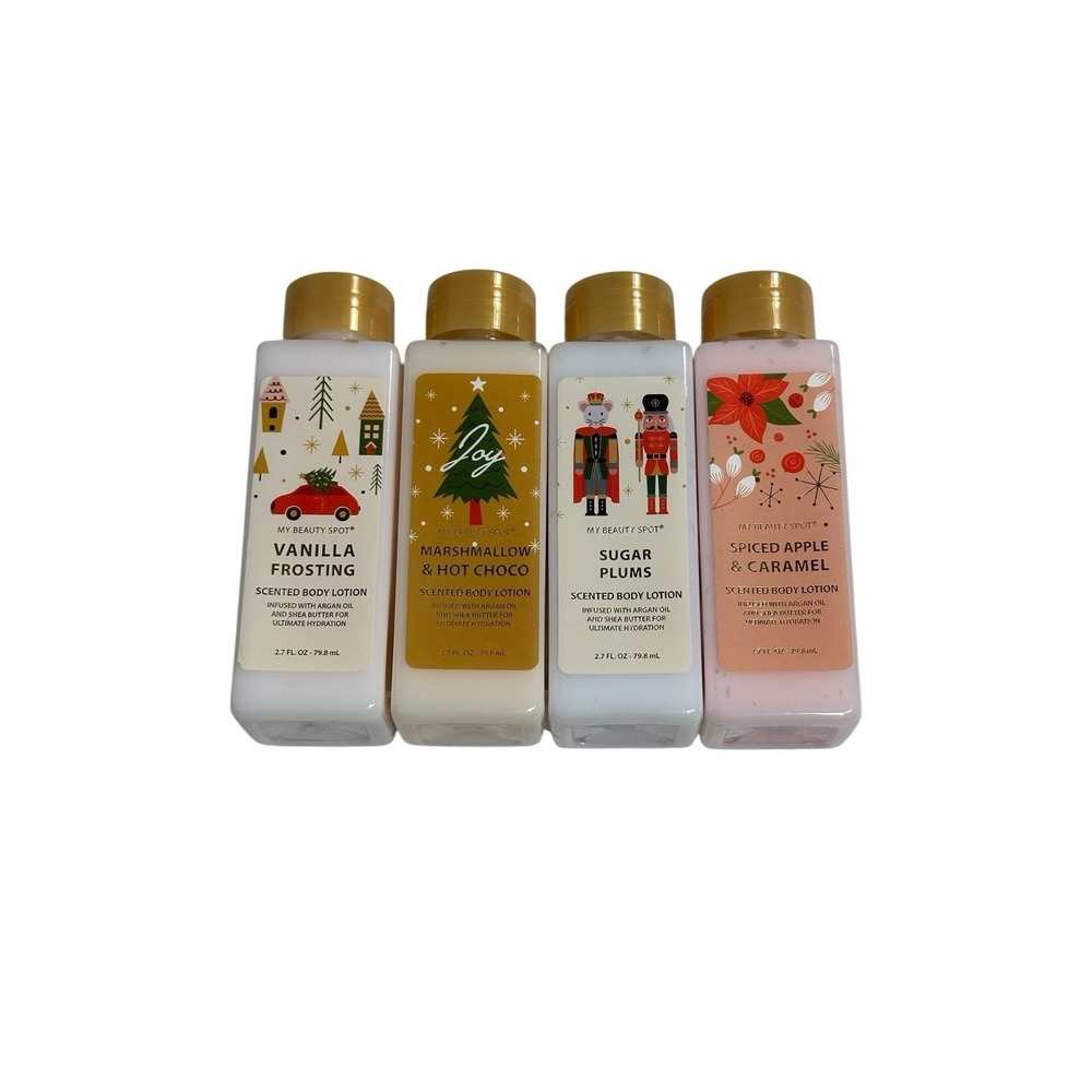 MY BEAUTY SPOT set of 4‎ scented body lotions 2.7 oz travel size MIXED HOLIDAY